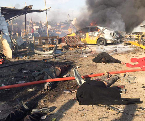 مقتل 52 شخصاً في تفجير استهدف معارض للسيارات في بغداد 