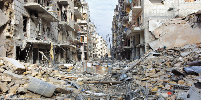  لايزال الدمار مستمرا في سوريا جراء الأفعال الإجرامية التي ترتكبها قوات النظام