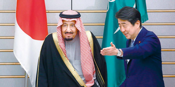  رئيس الوزراء الياباني مرحباً بخادم الحرمين
