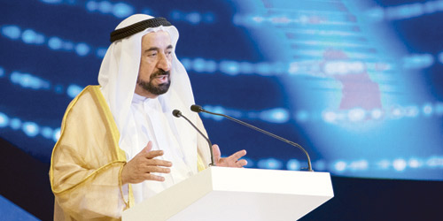  الشيخ سلطان القاسمي يلقي كلمته في الافتتاح