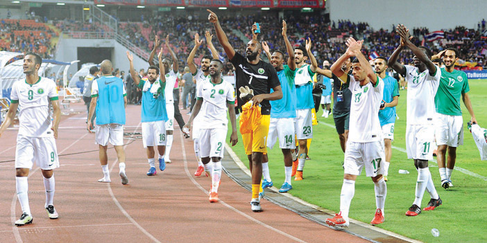  فرحة الأخضر بالانتصار