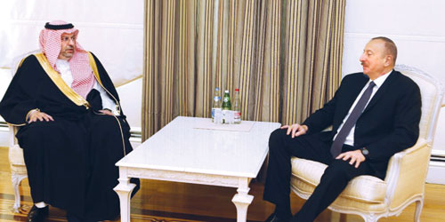 رئيس جمهورية أذربيجان يستقبل الأمير عبدالله بن مساعد 
