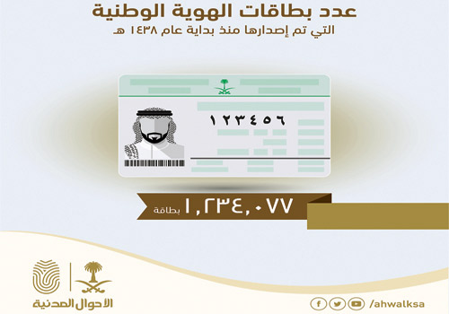 مليون بطاقة هوية وطنية تم إصدارها بداية هذا العام