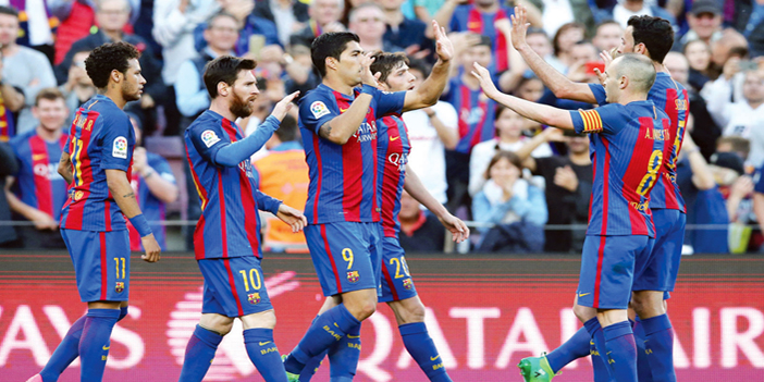  ميسي وعناصر القوة الهجومية الضاربة لبرشلونة تشاركوا في لعب دور البطولة