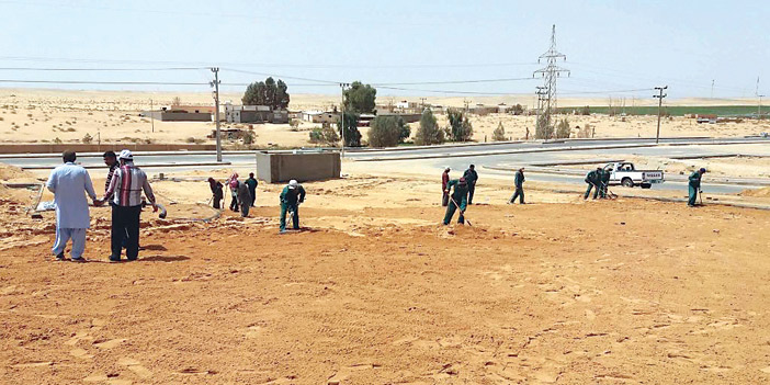  من مراحل العمل في حديقة الملك أبو قصر