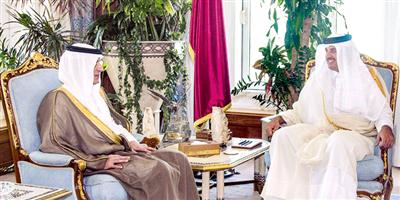 أمير دولة قطر يستقبل وزير الخارجية 