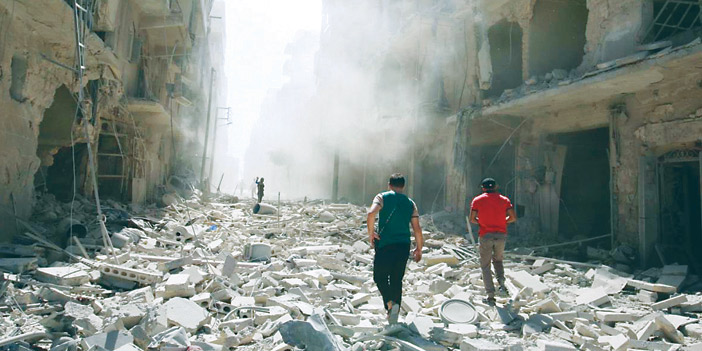  جانب من الدمار الذي حلّ بالمدن السورية جراء القصف الجوي المتكرر