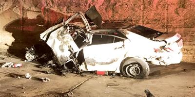 وفاة 4 أشخاص في حادث مروع غرب الرياض 