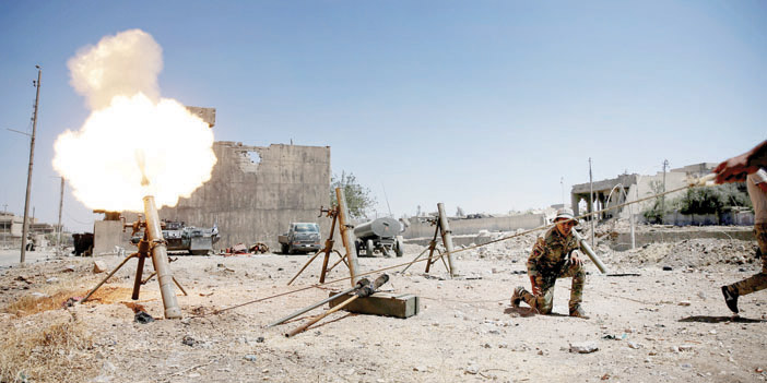  القوات العراقية تستهدف مواقع التنظيم بقذائف الهاون