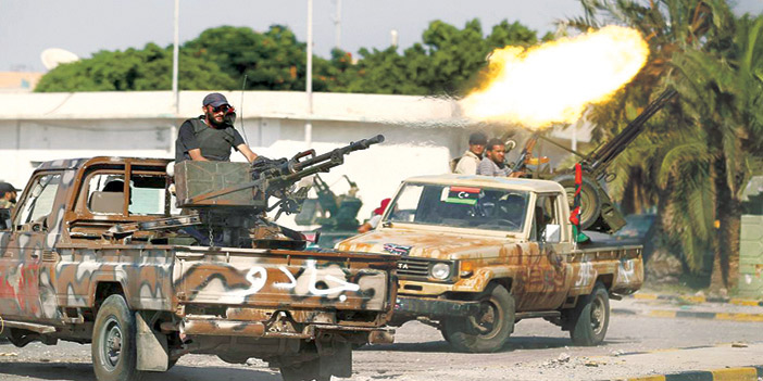  القوات الليبية في مواجهة المسلحين المتطرفين ببنغازي
