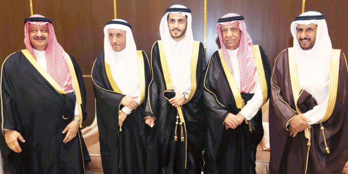  سلطان اليحيى - الأمير فيصل بن عبد العزيز بن فيصل - العريس ووالده - الأمير عبد الله بن فيصل بن تركي