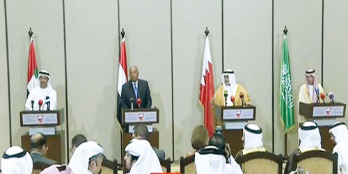  المؤتمر الصحفي للرباعية العربية في المنامة