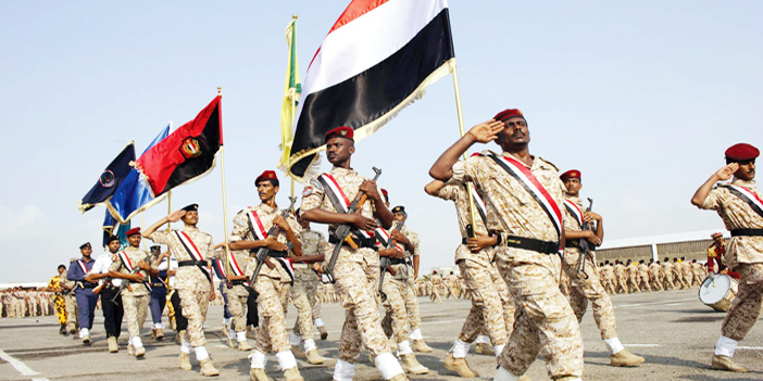  استعراض للقوات اليمنية في الكلية العسكرية بعدن