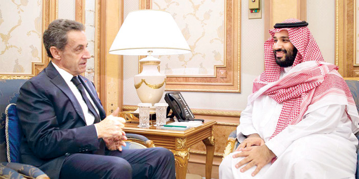  ولي العهد خلال لقائه ساركوزي