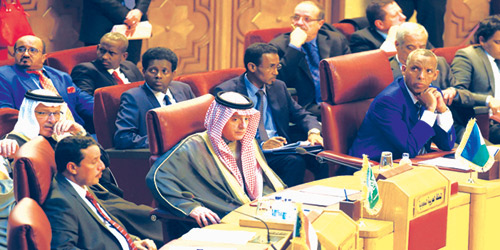  معالي وزير الخارجية خلال الاجتماع الوزاري العربي الطارئ في القاهرة