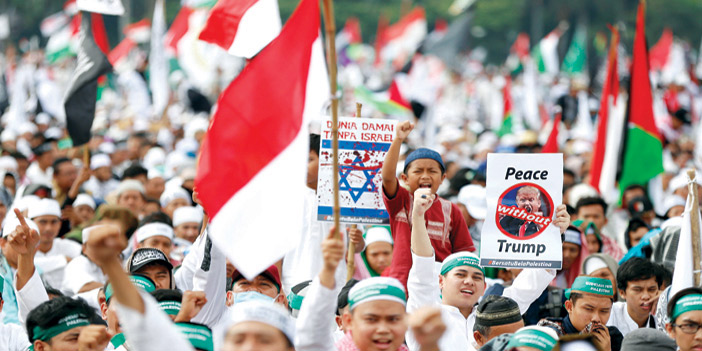  مسيرة اندونيسية في العاصمة جاكرتا لدعم القدس والتنديد بقرار ترامب