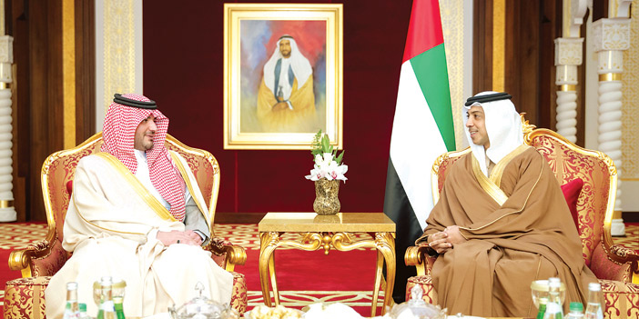 وزير الداخلية يلتقي نائب رئيس مجلس الوزراء وزير شئون الرئاسة بدولة الإمارات 