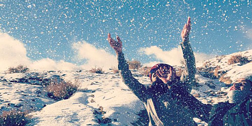 تبوك تكتسي بالبياض 