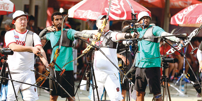  الراميان ابن علي والعتيبي أثناء منافسات الأدوار التمهيدية
