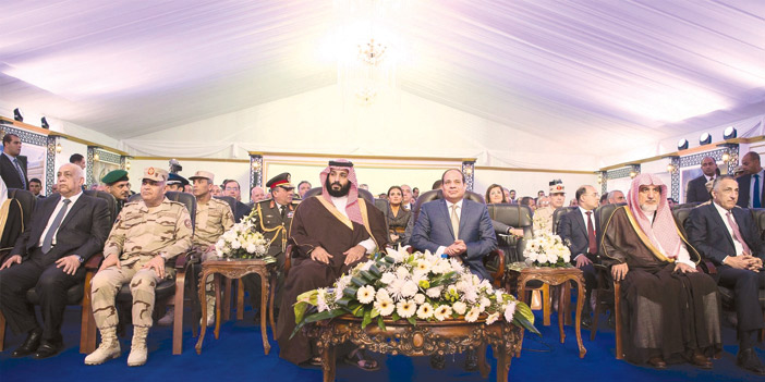  حضور رسمي كبير مرافق للرئيس السيسي وسمو ولي العهد