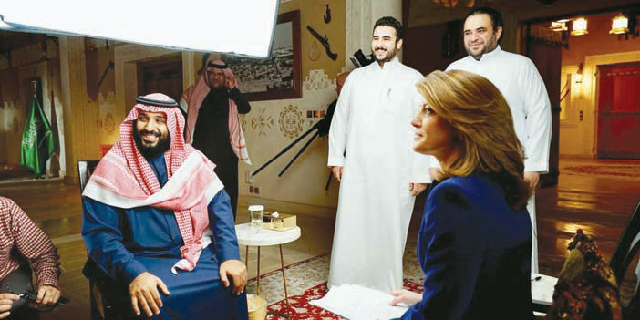  ولي العهد خلال حديثه مع مذيعة قناة CBS الأمريكية