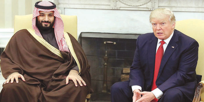  ولي العهد خلال لقاء سابق مع ترامب في البيت الأبيض -مارس 2017م-