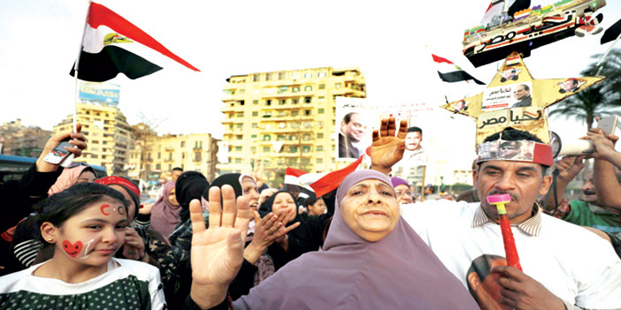  الشعب المصري يحتفل بفوز السيسي بولاية ثانية