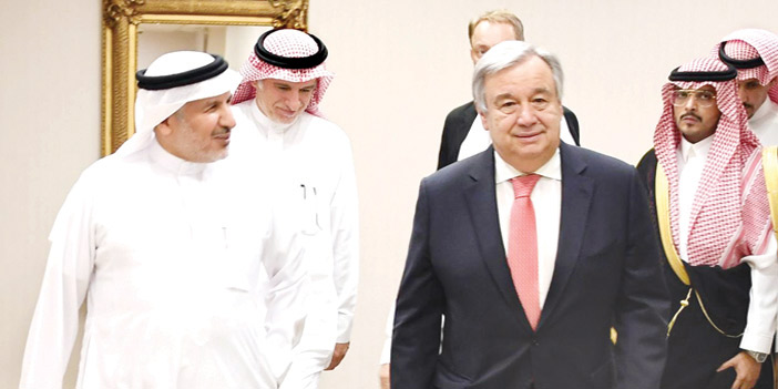 الأمين العام للأمم المتحدة: نثمن مبادرة خادم الحرمين بتقديم 50 مليون دولار لدعم الشعب الفلسطيني 