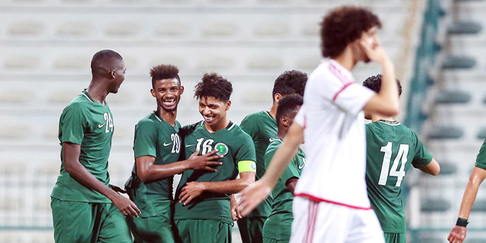  فرحة لاعبي الأخضر الأولمبي بالفوز