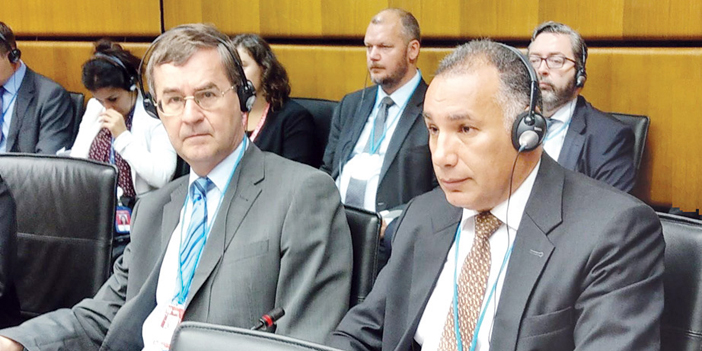  القائم بالأعمال بالإنابة في سفارة المملكة لدى النمسا خلال اجتماع الوكالة