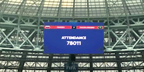  عدد الجماهير في اللوحة الإلكترونية