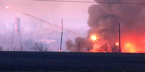 انفجار قوي في مخزن للذخائر بأوكرانيا 