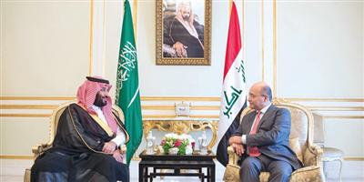 ولي العهد بحث مع رئيس العراق تطورات المنطقة 