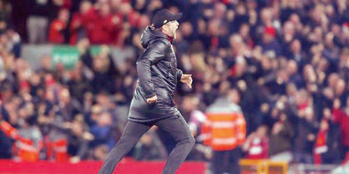  كلوب احتفل بشكل صاخب بعد تسجيل ليفربول هدفا في الوقت القاتل