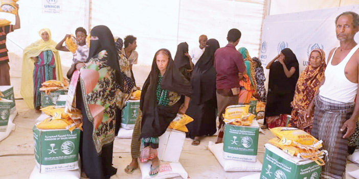  توزيع السلال الغذائية للاجئين اليمنيين في إقليم أبخ الجيبوتي