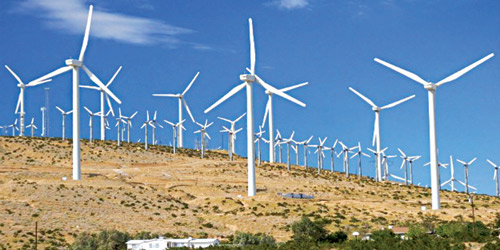 صورة تخيلية لمشاريع الطاقة المتجددة من الرياح.