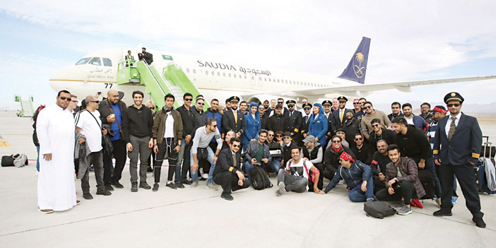 وصول أول رحلة للخطوط السعودية إلى مطار «نيوم» والتي نقلت 130 موظف للمشروع.