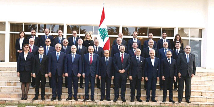  الحكومة اللبنانية بعد أول اجتماع لها في القصر الرئاسي