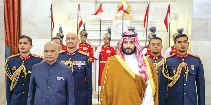 الرئيس الهندي عقد اجتماعاً مع ولي العهد وأقام حفل عشاء احتفاءً بسموه 