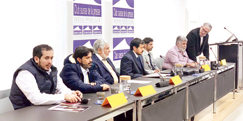 سوءات نظام حمد في قطر أمام نادي الصحافة السويسري في جنيف 