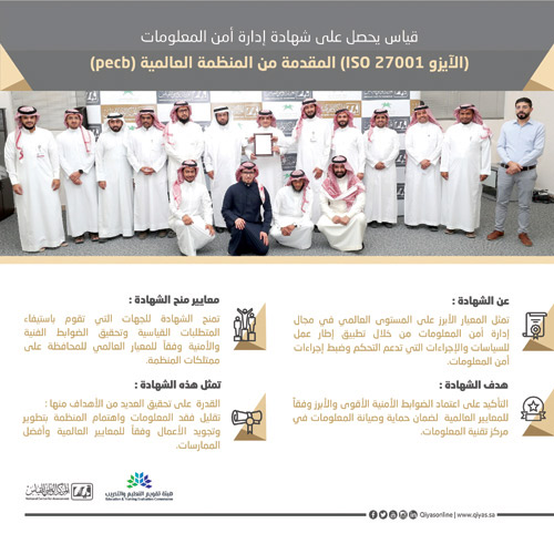«قياس» يحصل على شهادة الآيزو لإدارة أمن المعلومات 