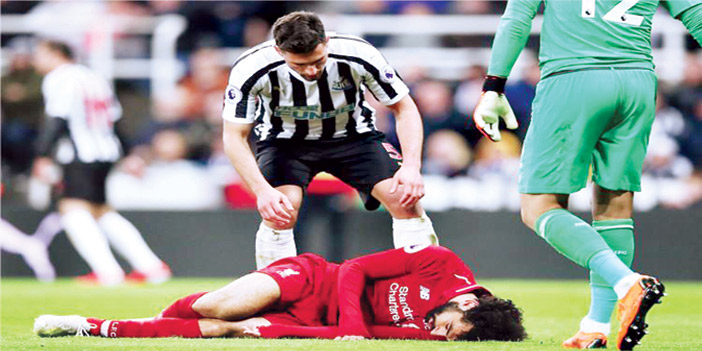  إصابة صلاح في مباراة فريقه ضد نيوكاسل