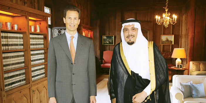 الأمير منصور بن ناصر يسلِّم أوراق اعتماده كسفير غير مقيم لدى إمارة ليختنشتاين 