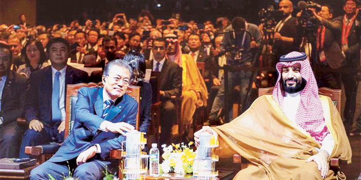  ولي العهد ورئيس جمهورية كوريا الجنوبية مون جاي يدشنان توسعة مصفاة النفط إس أويل