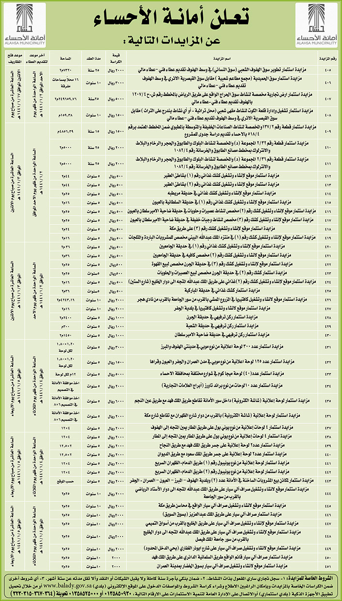# مناقصات حكومية ( بناء - استئجار - هدم - نقل - صيانة - تشغيل - شراء – بيع( 