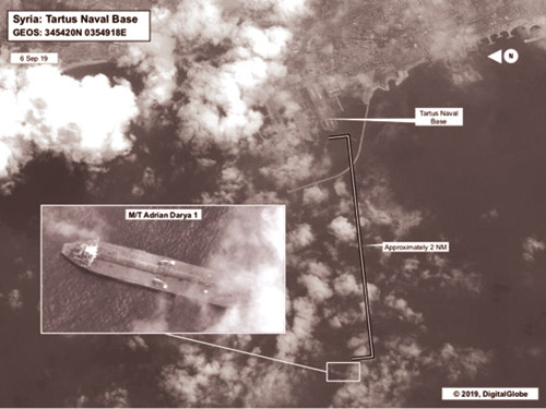  صورة من الأقمار الصناعية للسفينة الإيرانية