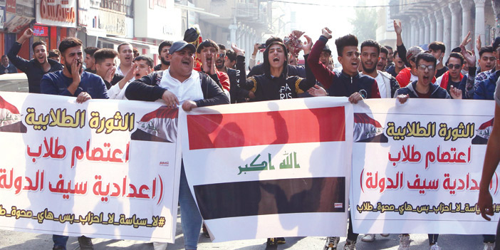  العراقيون يواصلون تظاهراتهم للأسبوع الخامس