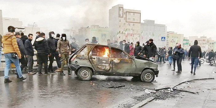  جانب من الاحتجاجات الإيرانية الأخيرة ضد نظام طهران