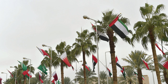 الرياض تتزين بأعلام الدول الخليجية 