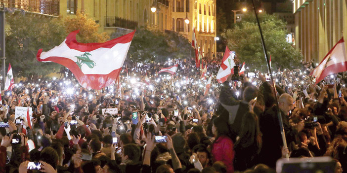  جانب من الاحتجاجات الأخيرة في لبنان والتي شهدت عشرات الجرحى